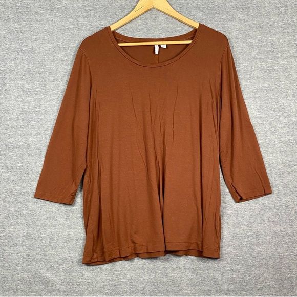 Cato Est 1946 Womens Rust Colored Long Sleeve Crew Neck Blouse Size 14/16W - Picture 1 of 9